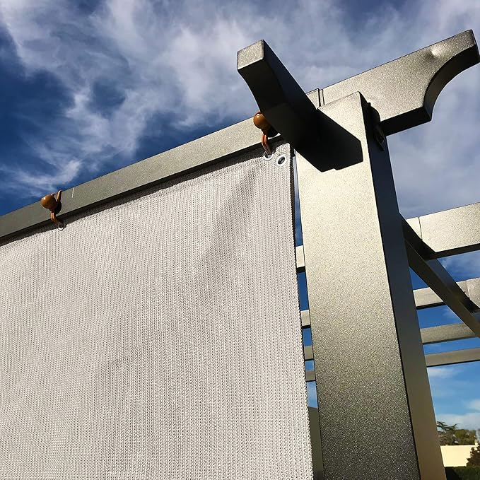 Alion Home Sun Shade Privacy Panel with Grommets and Hems on 4 Sides for Patio, Awning, Window, Pergola or Gazebo - Smoke Tan(8' X 8')