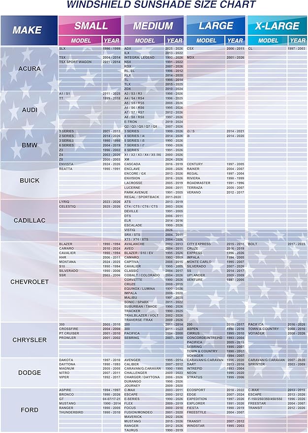 Windshield Sun Shade - American Flag Design, High-Resolution Sun Visor for Car, Truck, SUV with Mirror Cut-Out for Interior Sun Protection, Foldable Car Sun Shade (Original, Small)