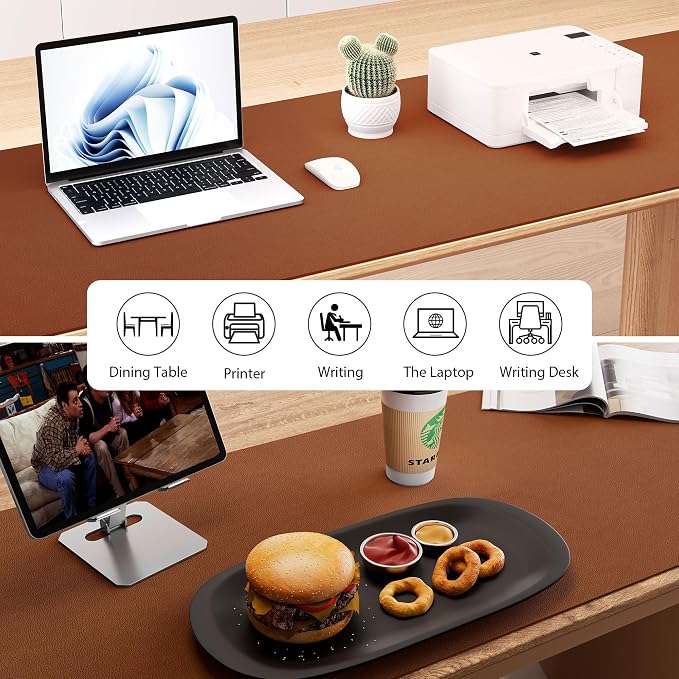 Aothia Leather Desk Pad Protector, Office Mat, Large Mouse Pad, Laptop Desk Pad